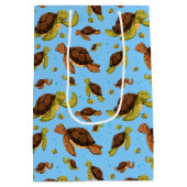 Zee Turtle Pattern Medium Cadeauzakje (Achterkant)