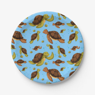 Zee Turtle Pattern Papieren Bordje
