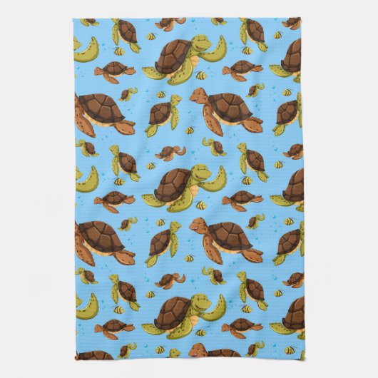 Zee Turtle Pattern Theedoek (Verticaal)