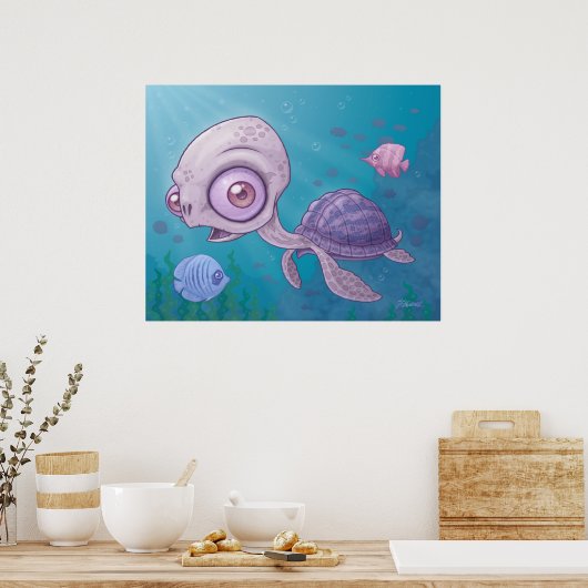 Zee Turtle Poster (Keuken)