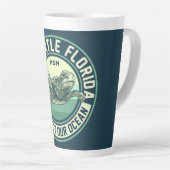 Zee Turtle Protection - aangepast monogram Latte Mok (Rechterhoek)