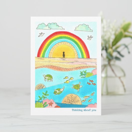 Zee Turtle Rainbow Beach Denken aan jou (Staand voorkant)