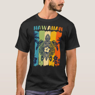 Zee Turtle Retro Hawaii Hawaii Bijpassende familie T-shirt