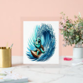 Zee Turtle rijdt op een emotiegolf. Acryl Bord (Huwelijk)