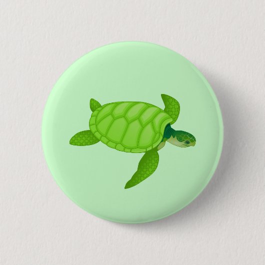 Zee Turtle Ronde Button 5,7 Cm (Voorkant)