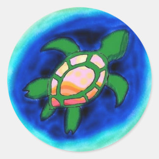 Zee Turtle Ronde Sticker