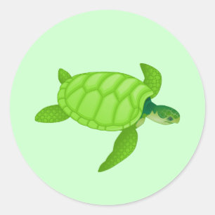 Zee Turtle Ronde Sticker