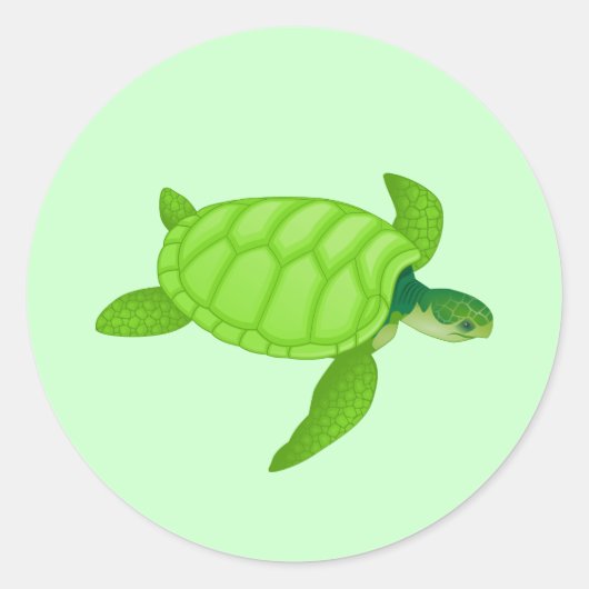 Zee Turtle Ronde Sticker (Voorkant)