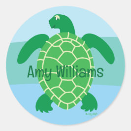 Zee Turtle Ronde Sticker