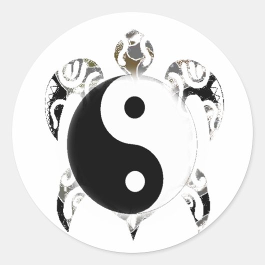 Zee Turtle Ronde Sticker (Voorkant)