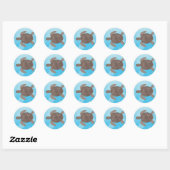 Zee Turtle Ronde Sticker (Vel)