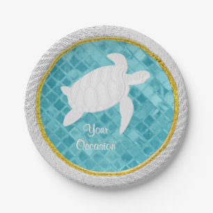 Zee Turtle Rope Aqua Zee Glaspatroon Papieren Bordje