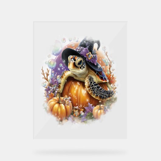 Zee Turtle Shirt Zee Halloween Acryl Bord (Voorkant)