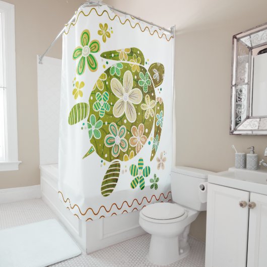 Zee Turtle Shower Curtain Douchegordijn (In situ)