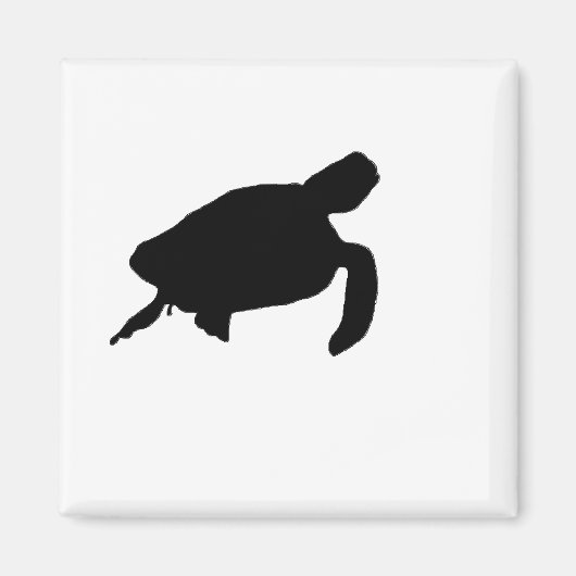 Zee Turtle Silhouette Magneet (Voorkant)
