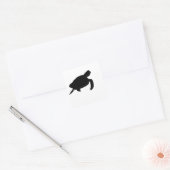 Zee Turtle Silhouette Vierkante Sticker (Envelop)