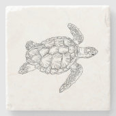 Zee Turtle Stenen Onderzetter (Voorkant)