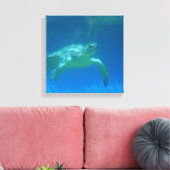 Zee Turtle Swim Canvas Print (Insitu (Woonkamer))