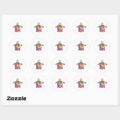 Zee Turtle tie kleurstof Ronde Sticker (Vel)