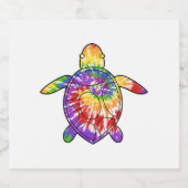 Zee Turtle tie kleurstof Sparkling Wijnetiket (Enkel label)