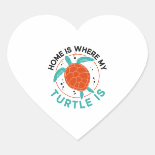 Zee Turtle Tortoise Home is waar Hart Sticker