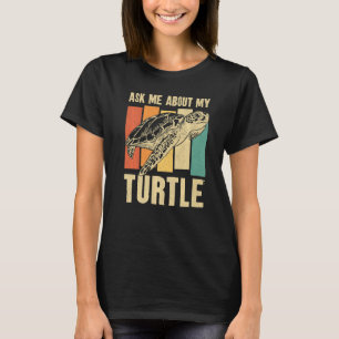 Zee Turtle Tortoise Retro Vraag me naar mijn T-shirt