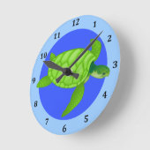 Zee Turtle Tropical Beach Ocean Blue Ronde Klok (Hoek)