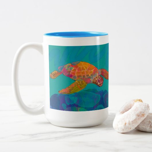 Zee Turtle Two Tone Mok (Met donut)