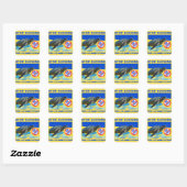 ZEE TURTLE VIERKANTE STICKER (Vel)