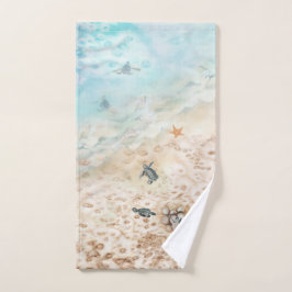 Zee Turtle Voyage Bad Handdoek