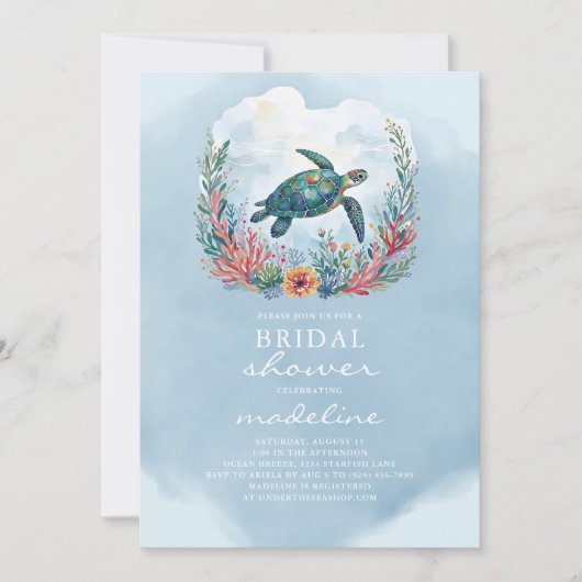 Zee Turtle Vrijgezellenfeest Kaart (Voorkant)