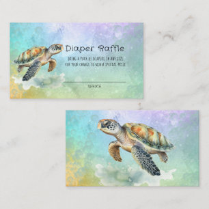 Zee Turtle Waterverf Bubbles Luier Raffle Visitekaartje