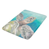 Zee Turtle Waterverf Green Badmat (Gekanteld)