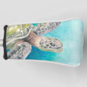 Zee Turtle Waterverf Green Golfheadcover (Voorkant)