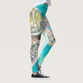 Zee Turtle Waterverf Green Leggings (Rechts)