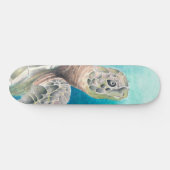 Zee Turtle Waterverf Green Skateboard (Horizontaal)