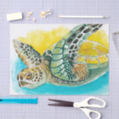 Zee Turtle Waterverf Inkt Groen Tissuepapier (Craft)