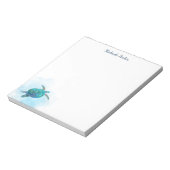 Zee Turtle Waterverf Ocean Personalized Notitieblok (Gedraaid)