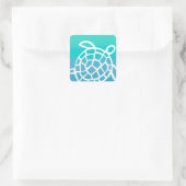 Zee Turtle Waterverf Ocean Vierkante Sticker (Tas)