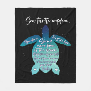 Zee Turtle Wisdom Zee Turtle Love Fleece Deken