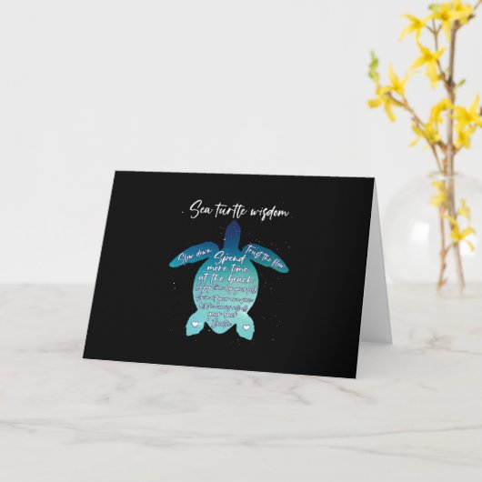 Zee Turtle Wisdom Zee Turtle Love Kaart (Gele Bloem)