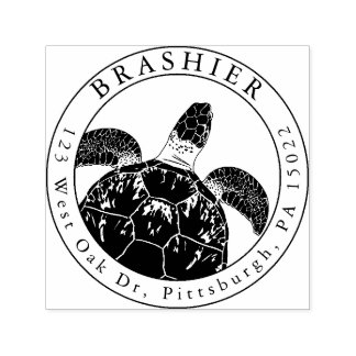 Zee Turtle Zelfinkt adresstempel Zelfinktende Stempel