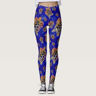 Zee Turtles batik African Art Leggings