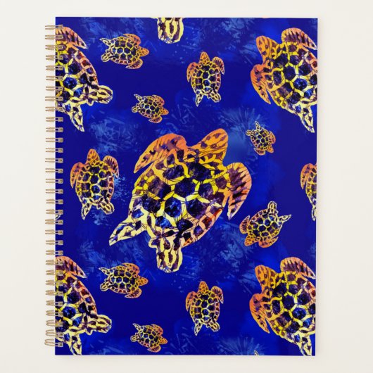 Zee Turtles batik African Art Planner (Voorkant)