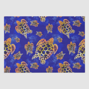 Zee Turtles batik African Art Tissuepapier