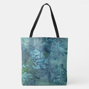 Zee Turtles Batik Tote Bag