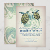 Zee Turtles Beach Tropical Verjaardagsfeest Kaart (Voorkant / Achterkant)