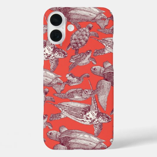 zee Turtles Claret Red Case-Mate iPhone Case (Achterkant)