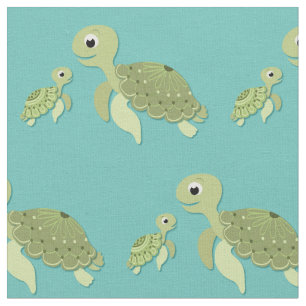 Zee Turtles Cute Kinder Baby Nursery Stof