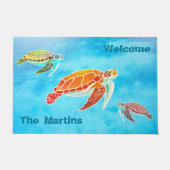 Zee Turtles familienaam Welkom Deurmat (Voorkant)
